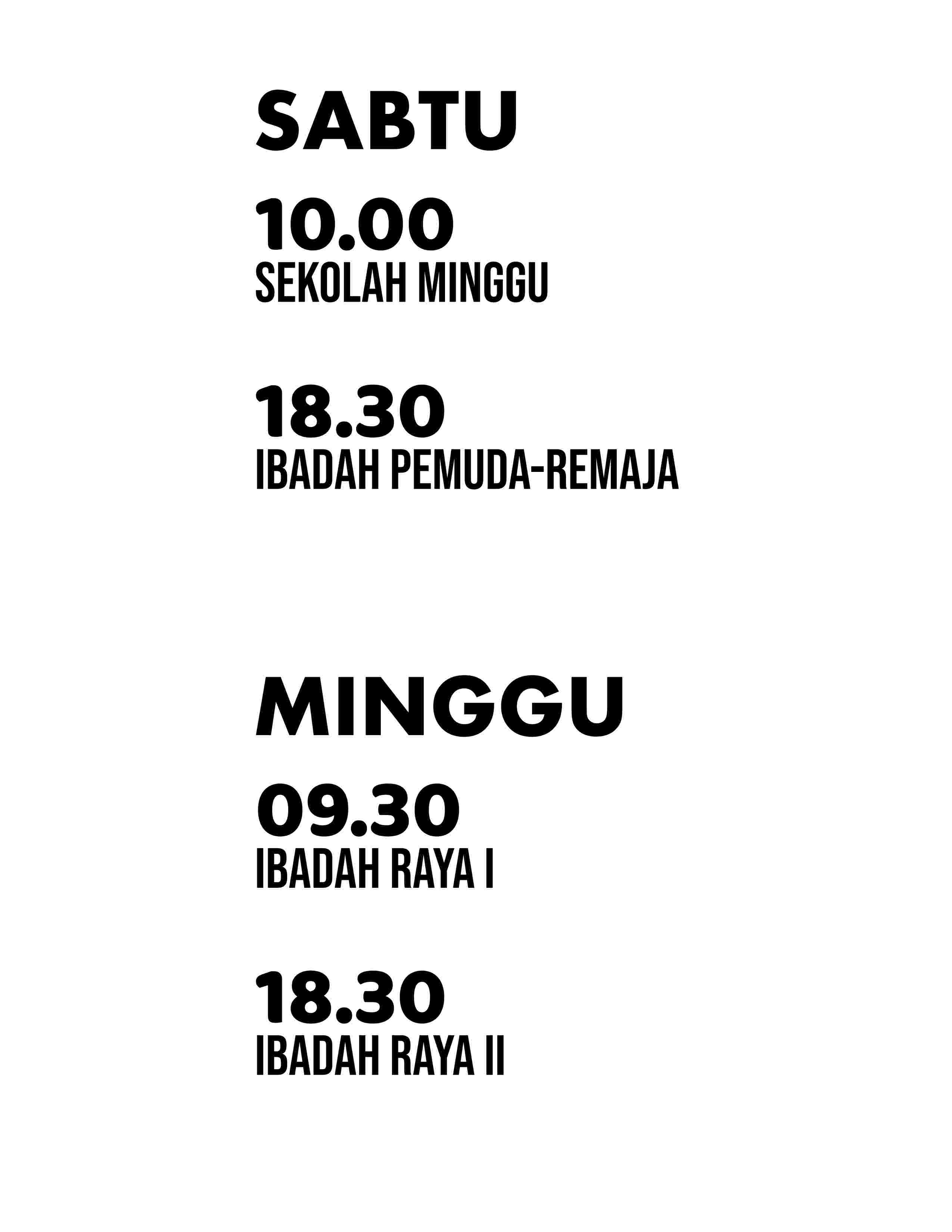 Jadwal Sabtu